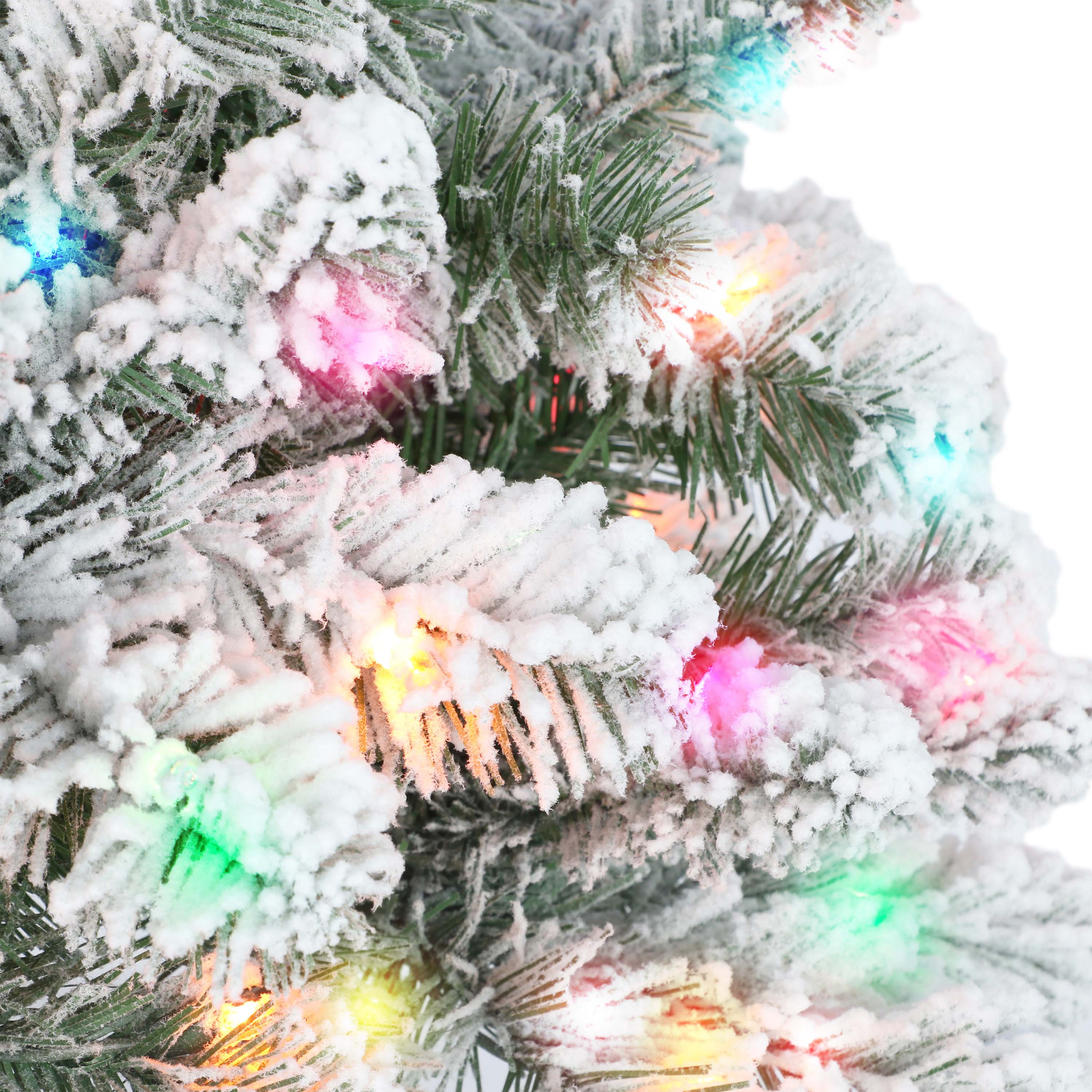 6.5ft Pre-lit Flocked Virginia Pine Tree